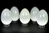 4 1/2" Large Selenite Eggs - With Stand - Photo 4